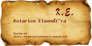 Kolarics Eleonóra névjegykártya